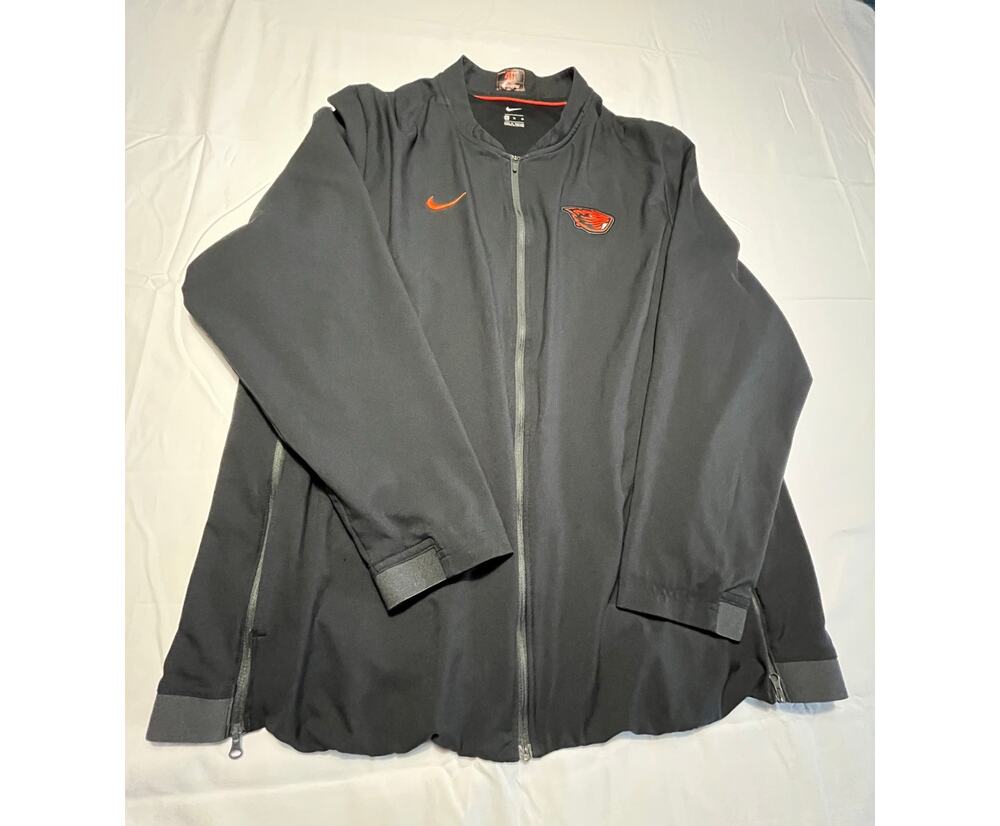 Nike Oregon State Beavers Full Zip Jacket Mens XL Black NCAA #40 Mesh Lined